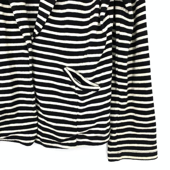 Caslon Knit Blazer Jacket Womens Apx Size Medium One Button Striped Black White - Picture 4 of 6